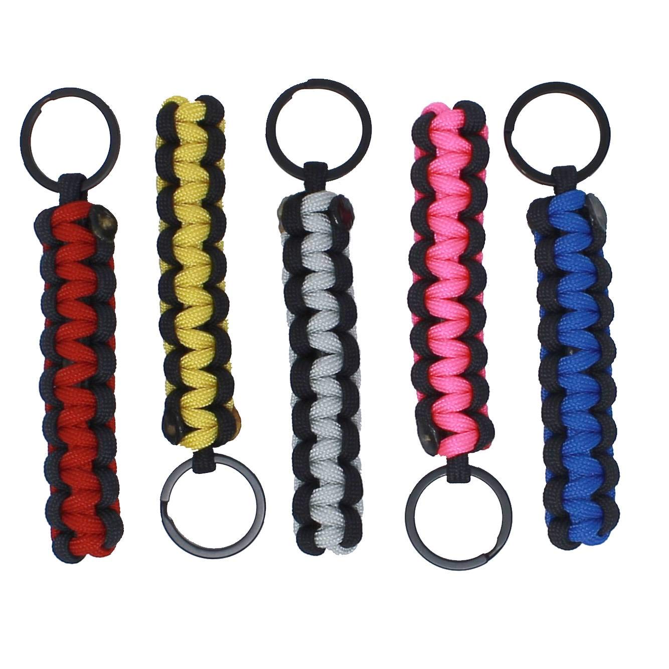 Custom Paracord Lanyards 5-Pack - Durable & Lightweight for Outdoor, Keys & ID Cards