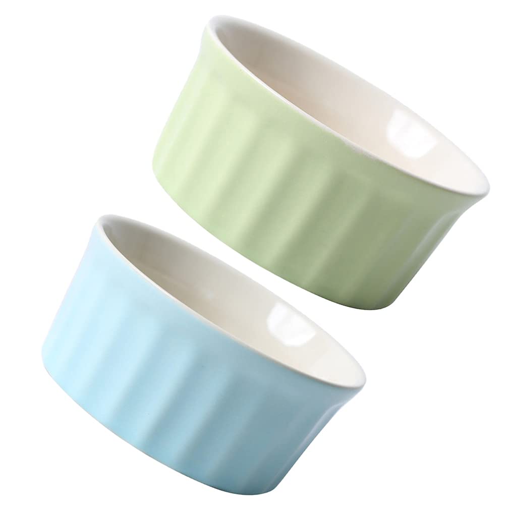 DOITOOL 2-Piece Porcelain Ramekin Set - Oven-Safe Ceramic Baking Dishes for Crème Brûlée, Pudding, Jams, Ice Cream & Desserts - Perfect for Home Baking, Restaurant Use & Party Serving