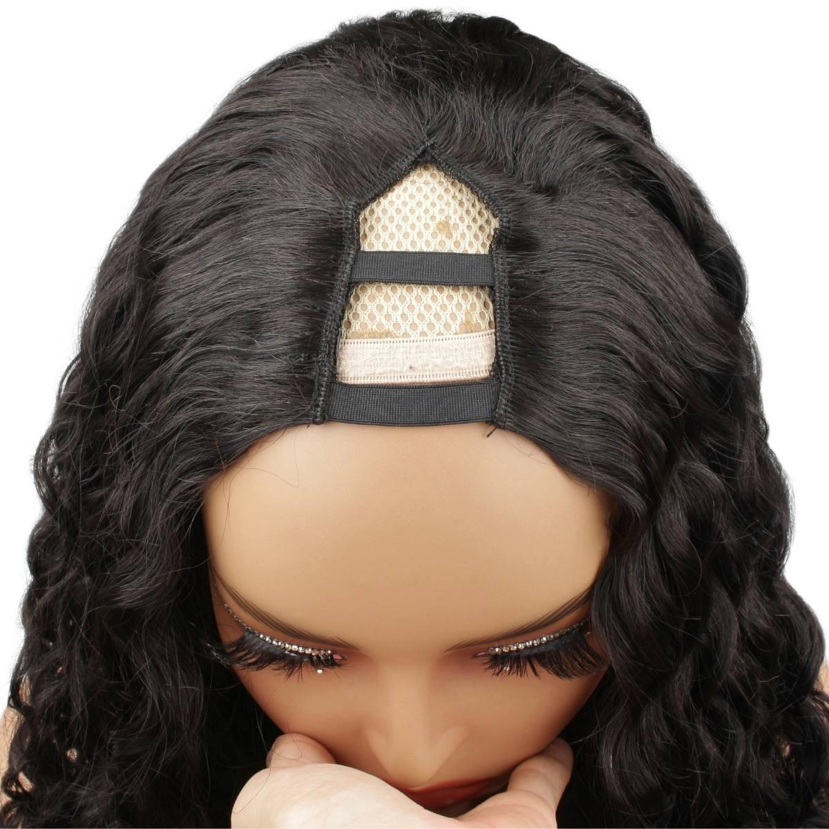 Messy Curl V Part 100% Human Hair Wig for Women - Natural Looking Wavy Lace Front Wig for Daily Wear & Cosplay