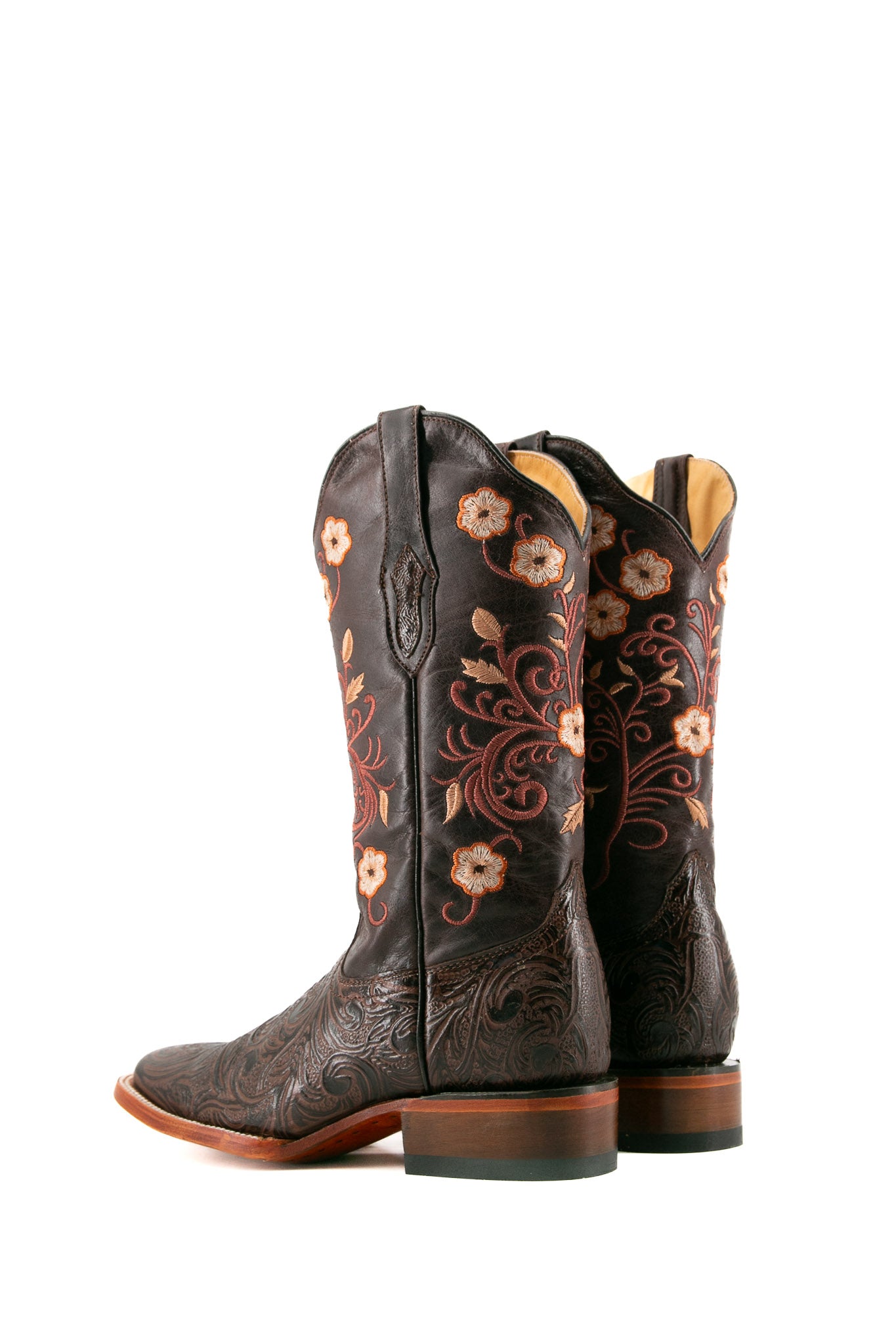 Ramitas Cincelado Square Toe Cowgirl Boots for Women - Western Style Leather Riding Boots with Embroidered Design | Perfect for Country Dancing, Rodeo, and Outdoor Adventures