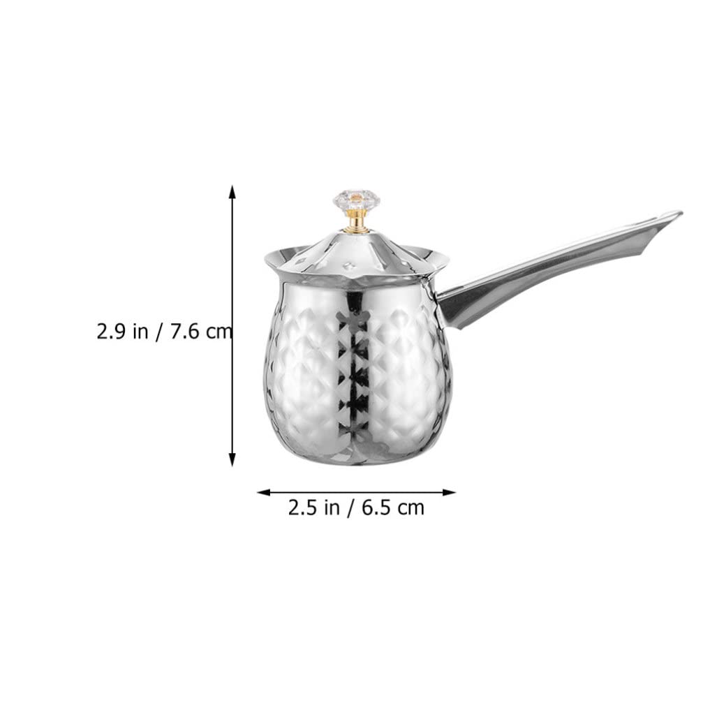 Operitacx 200ML Stainless Steel Milk Warmer Pot - Turkish Coffee Maker, Mini Butter & Chocolate Melting Pan for Home Kitchen | Perfect for Coffee Brewing, Hot Chocolate Making, and Dessert Preparation