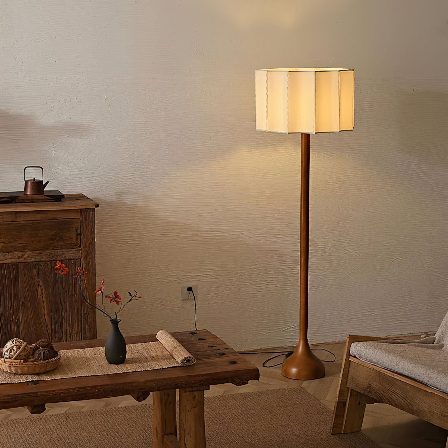 Modern Hakka Floor Lamp with Adjustable Brightness - Stylish Standing Light for Living Room, Bedroom & Office - Perfect for Reading, Relaxing & Ambient Lighting