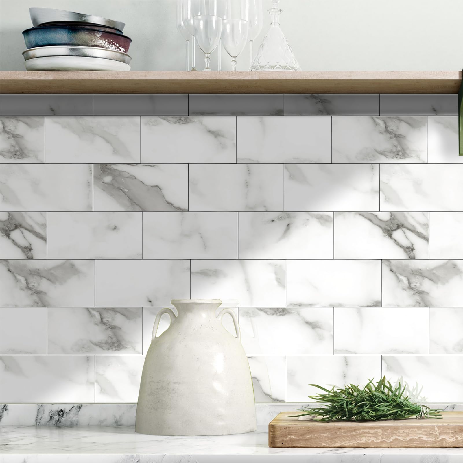 URCOLOR 32-Piece Peel and Stick Backsplash Wall Tile - 4