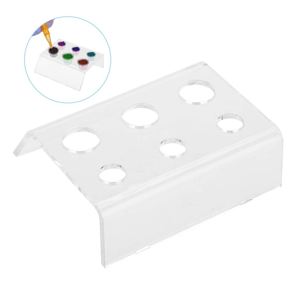 6-Hole Transparent Acrylic Pigment Cup Holder for Microblading & Permanent Makeup - Ink Cup Stand with Secure Storage - Perfect for Tattoo Artists & Beauty Professionals