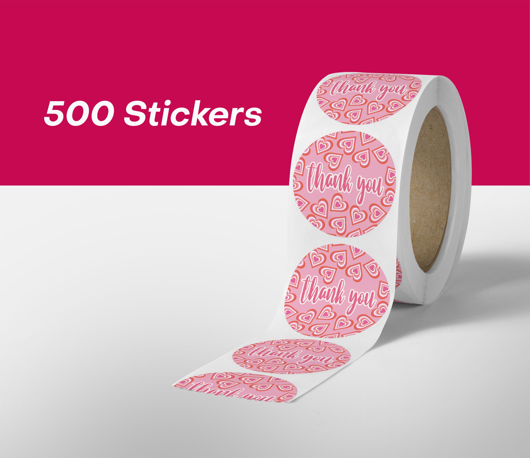 500 Heart Thank You Stickers - Bulk Pack for Teachers, Students, Office Use, Gift Wrapping & DIY Crafts