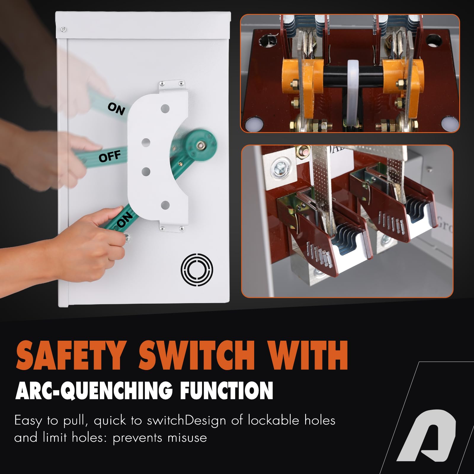 200 Amp Generator Transfer Switch, 48000W 120/240V Heavy Duty Manual Double-Throw Safety Switch - NEMA 3R Rated for Outdoor & Indoor Use - Perfect for Home Backup Power & Emergency Power Transfer