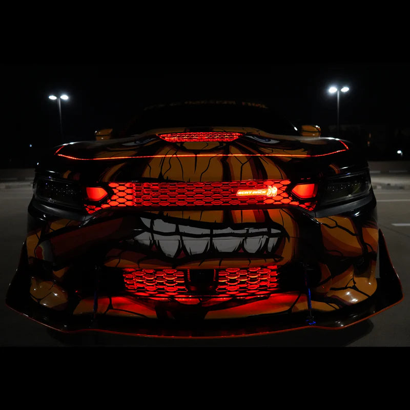 Multicolor LED Grille Kit - RGB Car Grill Lights with Remote Control for Trucks & SUVs - Perfect for Off-Roading & Night Driving