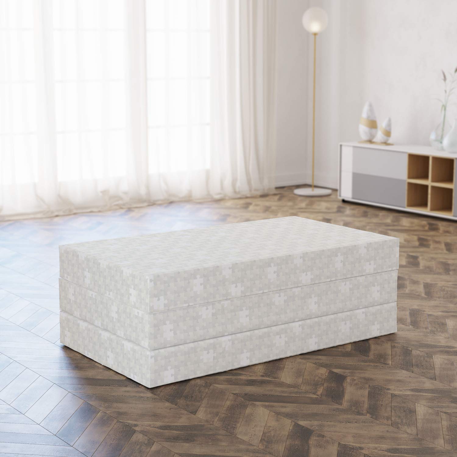 Ambesonne Grey Foldable Mattress for Gaming & Hobbies - 78.7