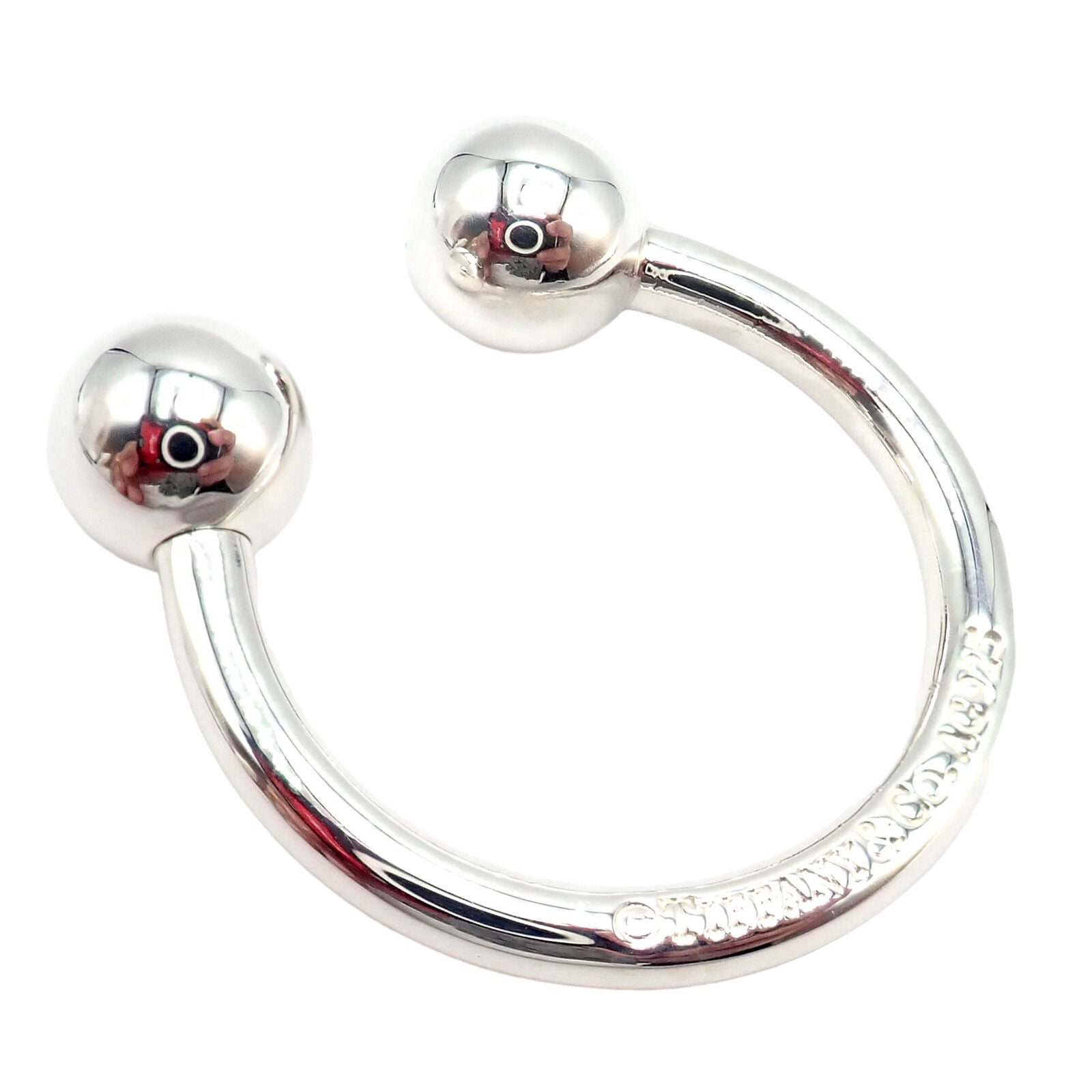 Authentic Vintage Tiffany & Co. Sterling Silver Classic Ball Keychain Keyring - Perfect for Luxury Gifts, Everyday Carry & Key Organization