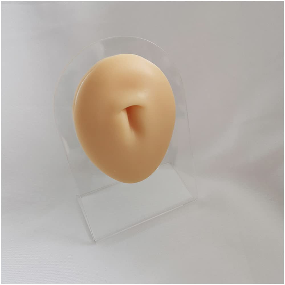 Realistic Silicone Fake Belly Button Model - Soft Simulation Human Body Part for Umbilical Nail Display & Piercing Practice - Perfect for Tattoo Artists, Piercing Studios, Medical Training, and Halloween Costume Props