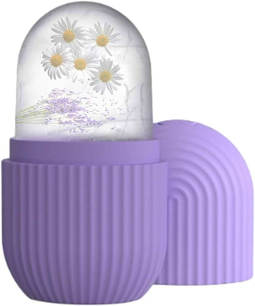 Cooling Ice Face Roller & Silicone Facial Cube for Puffy Eyes - Reduce Dark Circles & Inflammation, Perfect for Morning Skincare & Post-Workout Recovery
