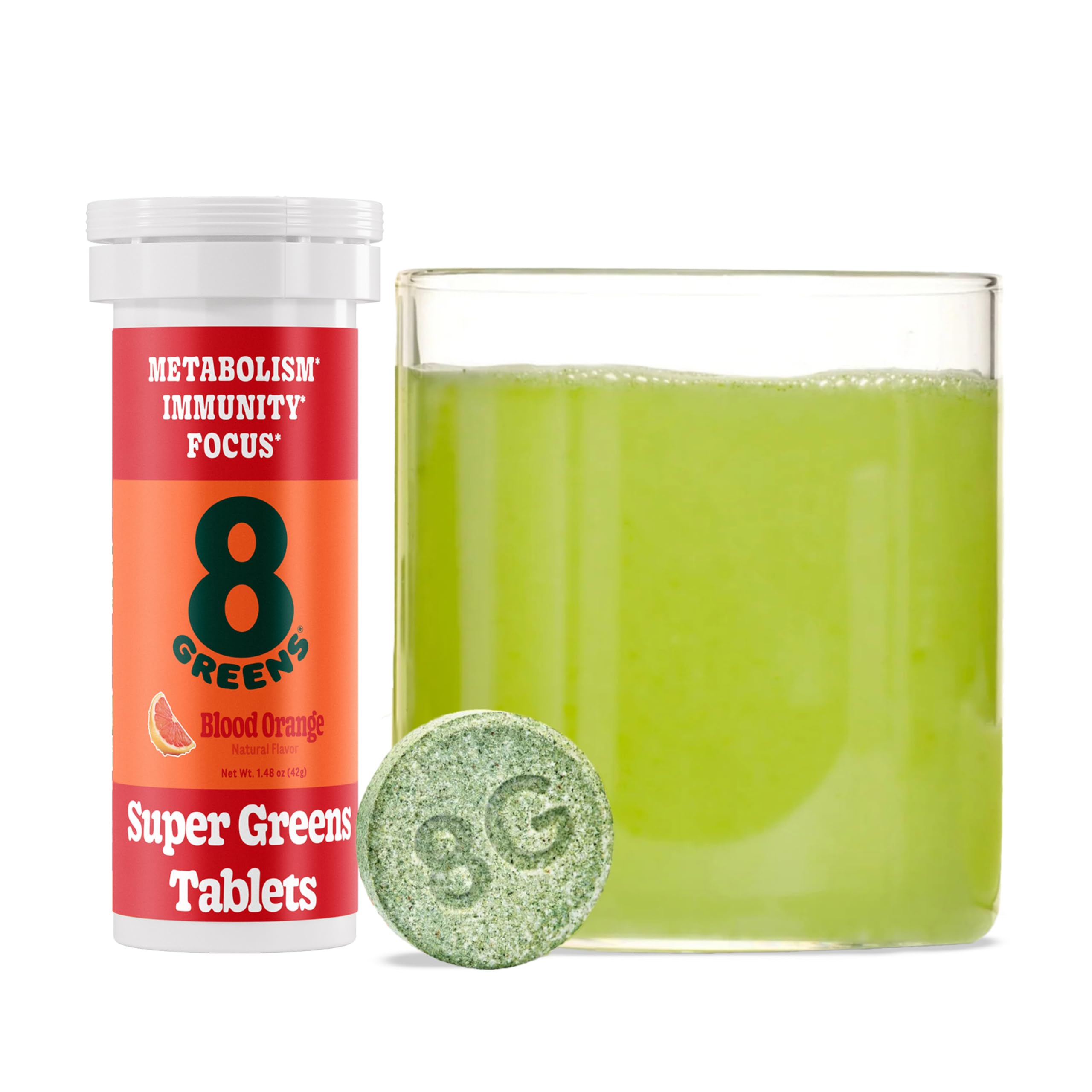 8Greens Supergreens Tablets - Organic Superfood Supplement with Aloe Vera, Spirulina & Chlorella | Boosts Metabolism, Immunity & Focus | Effervescent Greens Powder Tablets (10 Servings) | Perfect for Daily Wellness Routine & Active Lifestyle
