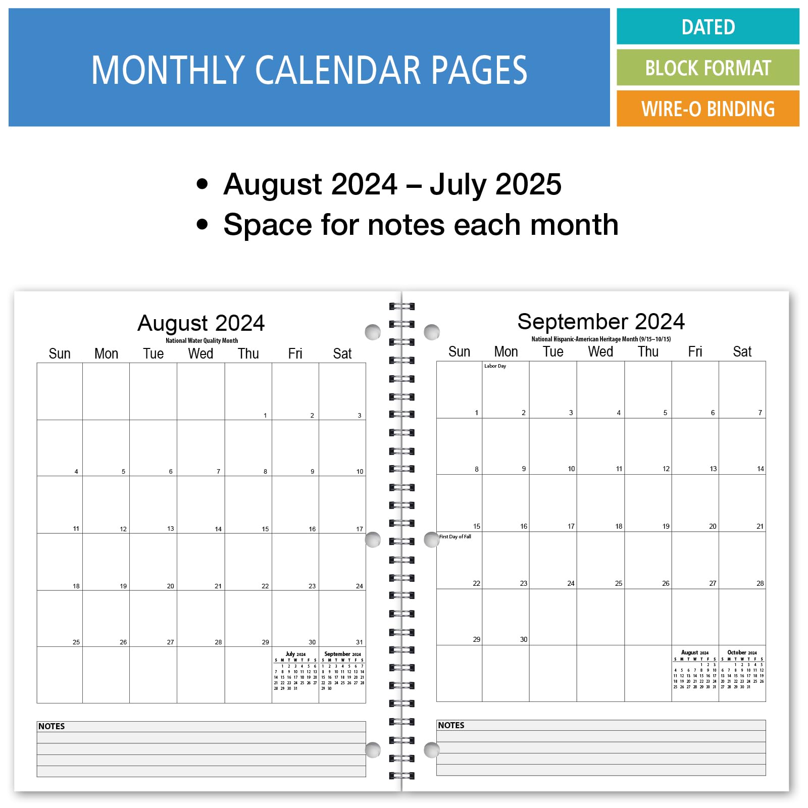 Elan Publishing Company 2024-2025 Academic Year Dated Student Planner - Middle & High School Organizer, August to June, Blue | Perfect for Homework Tracking, Class Schedules & Time Management
