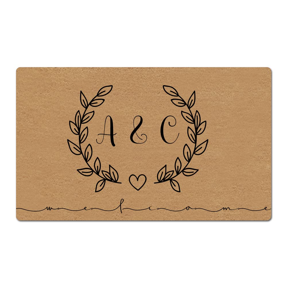 Personalized Welcome Door Mat - Custom Names Funny Non-Slip Rug (23.6x15.7 Inch) for Indoor/Outdoor Use - Easy Clean Front Entrance Mat for Home, Patio & High Traffic Areas - Perfect for Holidays, Housewarming Gifts & Front Porch Decor
