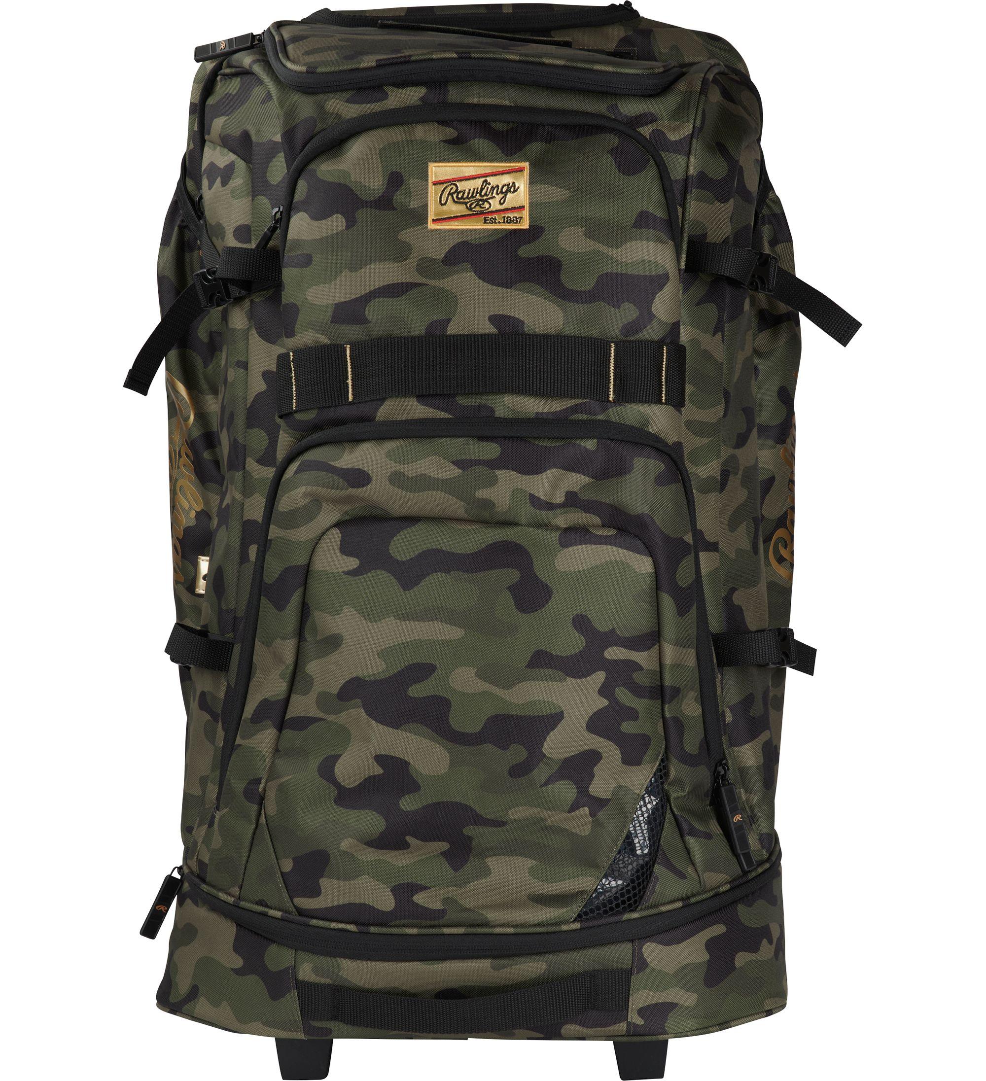 Rawlings Gold Collection Wheeled Baseball Bag - Durable Baseball Equipment for Players & Coaches - Perfect for Games, Practice & Travel