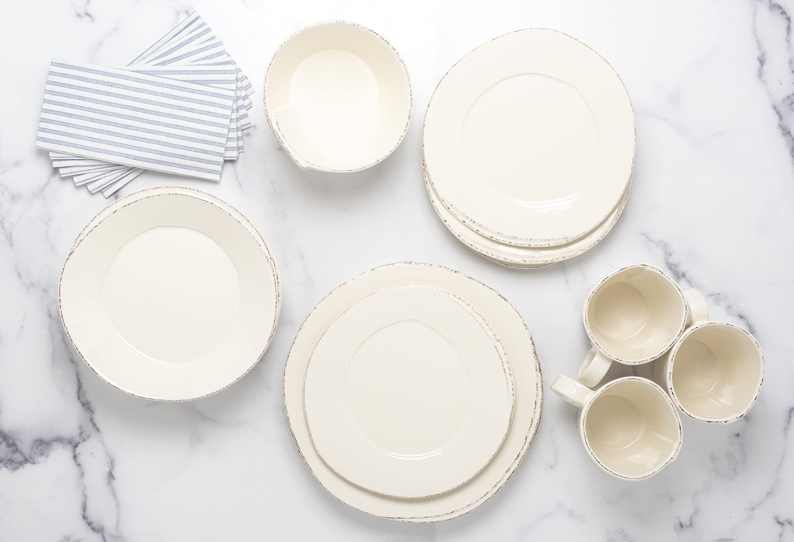 Vietri Lastra Linen Salad Plates Set of 4 - 8.75