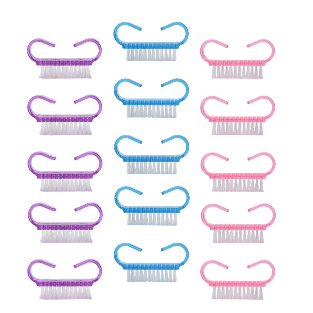 Kichvoe 21Pcs Nail Brush Set - Soft Bristle Nail Scrub Brushes for Manicure & Pedicure, Toe & Finger Nail Cleaner with Ergonomic Handle Grip (3 Colors) - Perfect for Home Spa, Salon, and Travel Nail Care