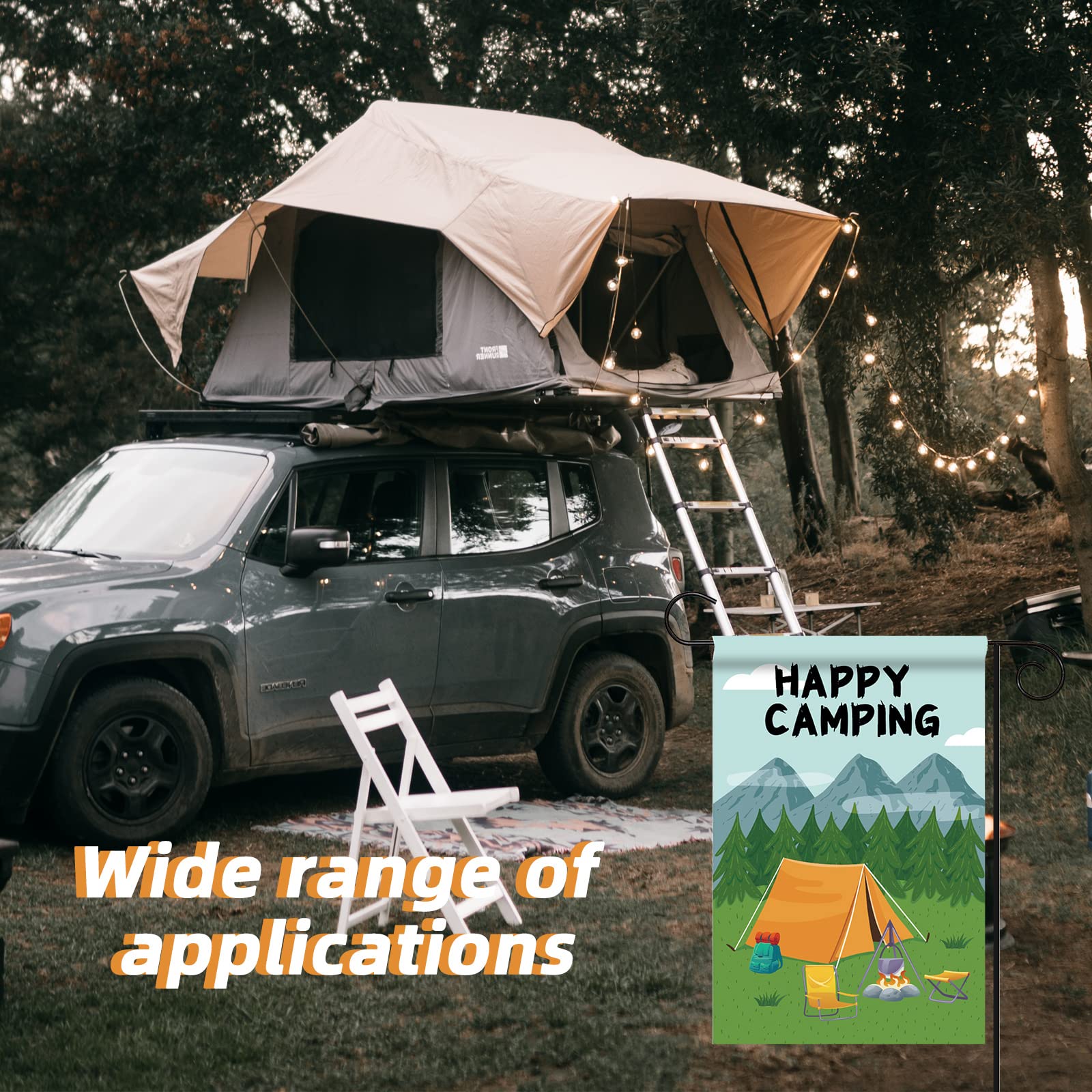 CHUYE Camper Camping Garden Flag - 12×18 Inch Outdoor Decorative Banner for RV, Trailer & Backyard - Perfect Novelty Gift for Camping Enthusiasts | Ideal for Patio, Garden & Campsite Decor