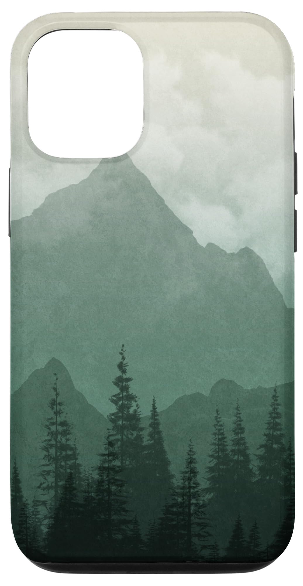 iPhone 12/12 Pro Case - Pines Forest Mountains Minimalist Design, Nature Inspired Boho Chic Phone Cover for Women & Men | Perfect for Outdoor Adventures, Travel & Daily Use