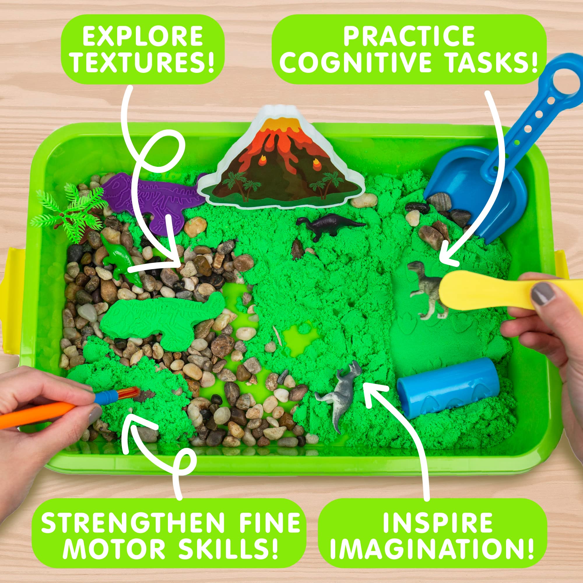 Explore + Create Dino Galaxy Sensory Bin - All-in-One Tactile Sensory Toys for Toddlers 3+ | Fine Motor Skills Development & Learning Through Play | Perfect for Preschool Activities, Autism Therapy & Sensory Play at Home