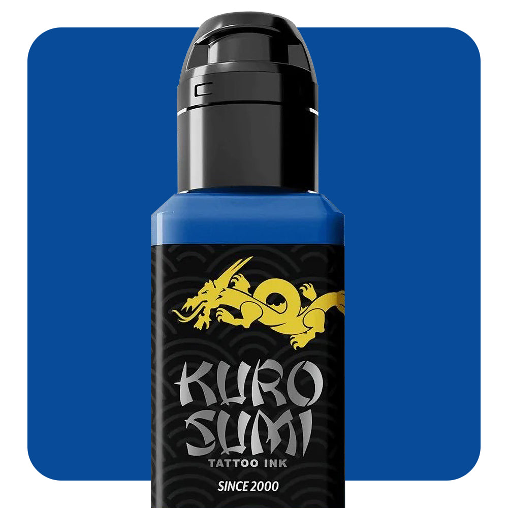 Kuro Sumi Tsunami Blue Tattoo Ink - Professional Tattoo Artist Supplies for Vibrant & Long-Lasting Body Art - Perfect for Sleeves, Cover-Ups & Custom Designs