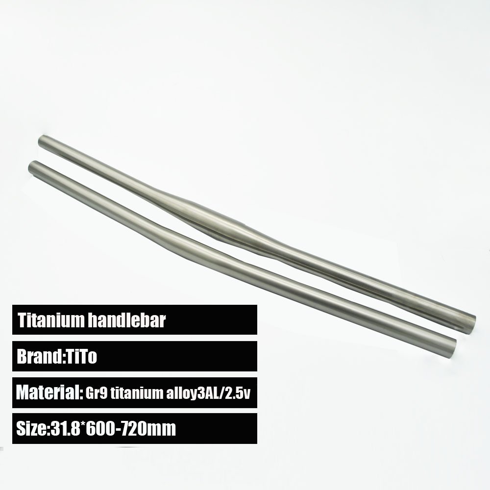 TiTo MTB Titanium Bike Handlebar - 31.8mm Diameter, 600-720mm Length Options - Custom Logo Available - Lightweight & Durable for Mountain Biking, Road Cycling & Commuting