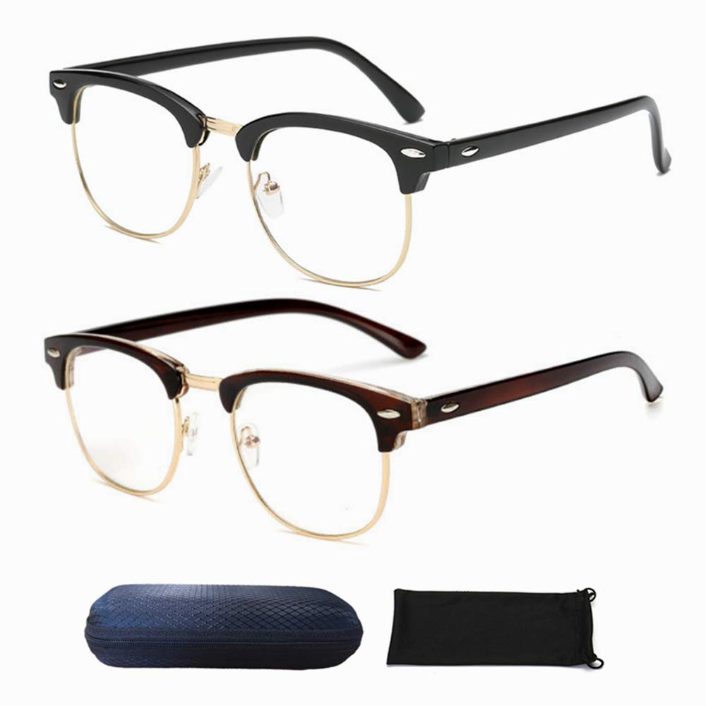 Myopia Glasses for Men & Women - Square Frame Distance Vision Eyewear for Driving, Reading & Computer Use