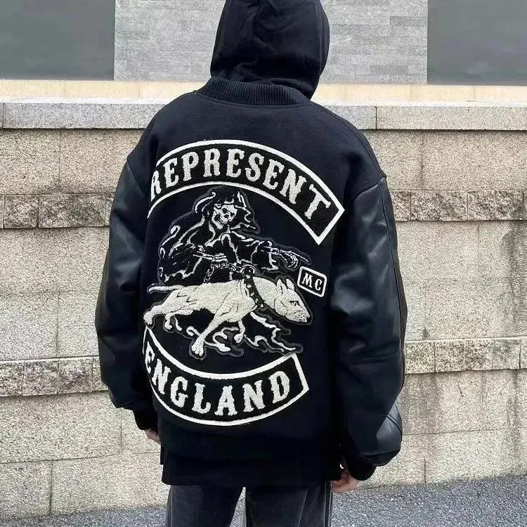 Men's Y2K Retro Varsity Jacket - Vintage 90s Baseball Jacket for Men | Streetwear Fashion | Perfect for Casual Outfits, College Campuses & Hip Hop Style