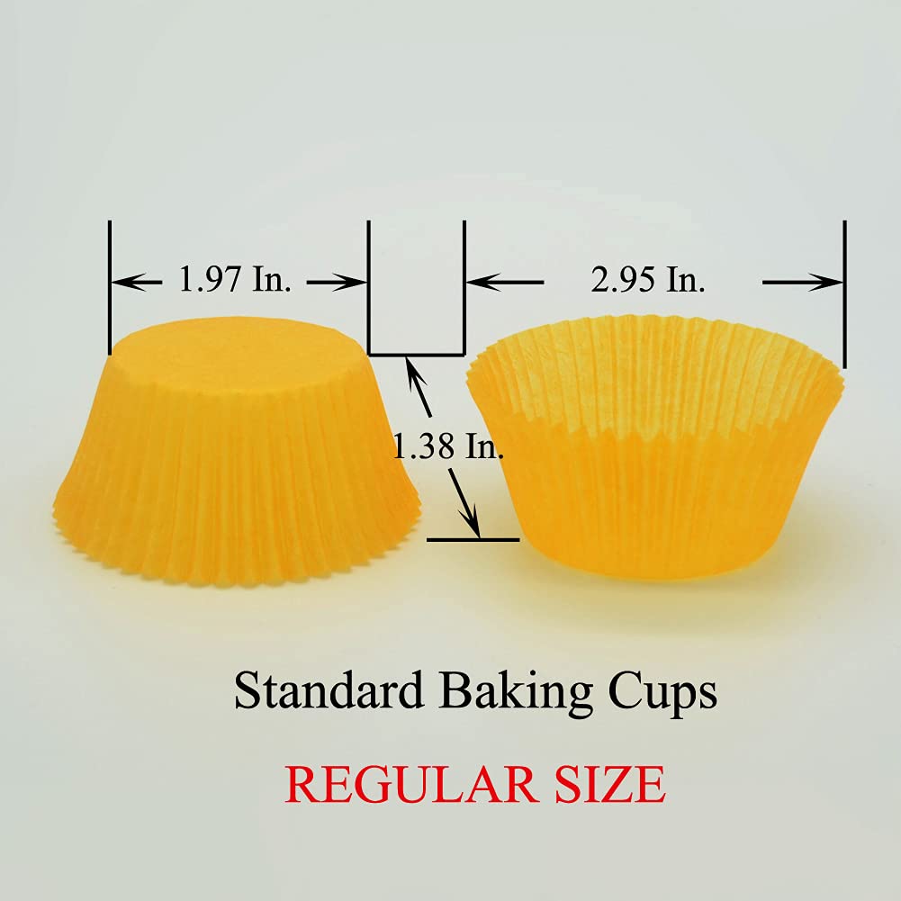 Orange Cupcake Liners - 150 Count Greaseproof Baking Cups for Parties, Birthdays & Holidays | Perfect for Muffins, Cupcakes & Dessert Displays