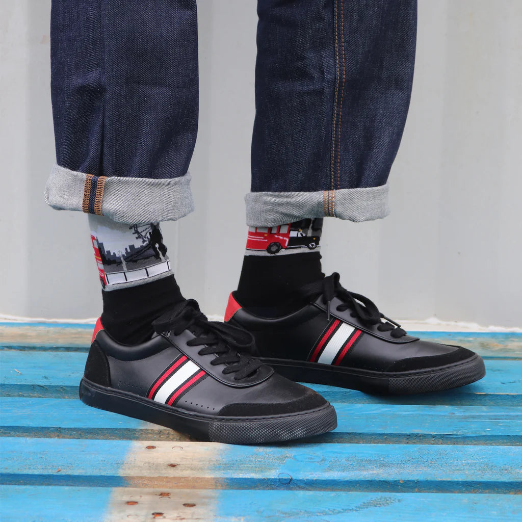 Men's London Scene Cotton Socks - Breathable & Comfortable Casual Socks for Daily Wear, Travel & Office - UK Inspired Fashion Socks