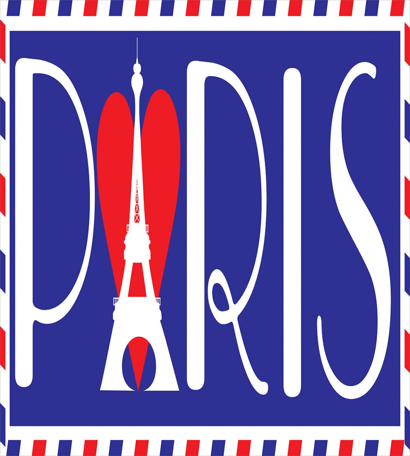 Ambesonne Paris Themed Duvet Cover Set - Queen Size 3-Piece Bedding with Eiffel Tower Design & Bold Lettering, Dark Violet & Coral (Includes 2 Pillow Shams) | Perfect for Paris-Themed Bedrooms, Travel Lovers & Home Decor