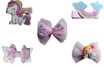 5Pcs Cute Hair Clips Set - Unicorn, Cloud & Doll Design Hair Accessories for Girls & Kids | Perfect for School, Parties & Daily Styling