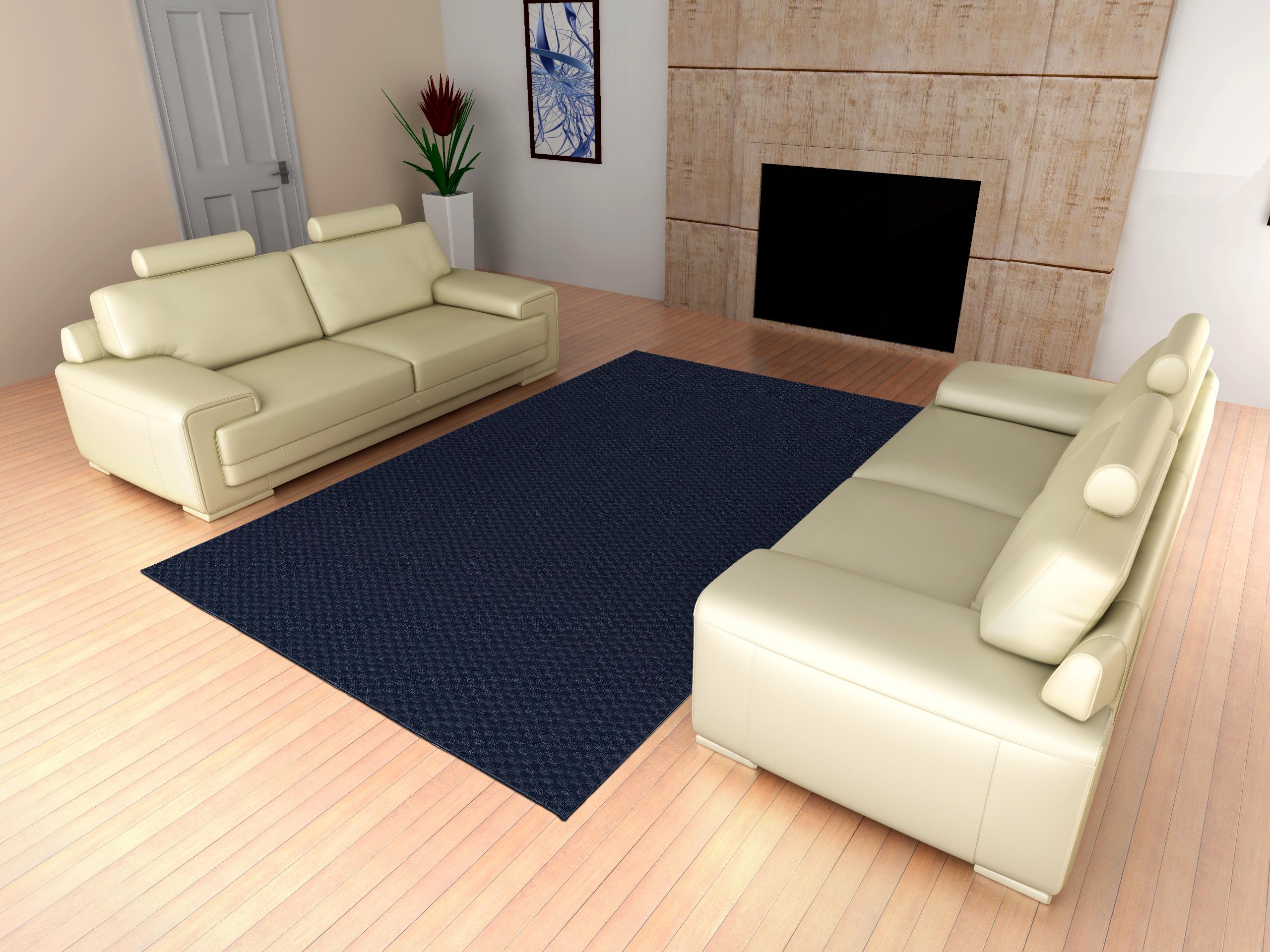 Premium Garland Rug Medallion Area Rug 9' x 12' Navy Blue - Perfect for Living Room, Bedroom & Office Decor