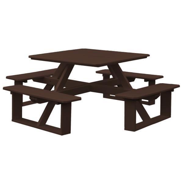 44 Inch Square Recycled Plastic Walk-In Table - Eco-Friendly & Durable for Outdoor Dining, Picnics, and Events