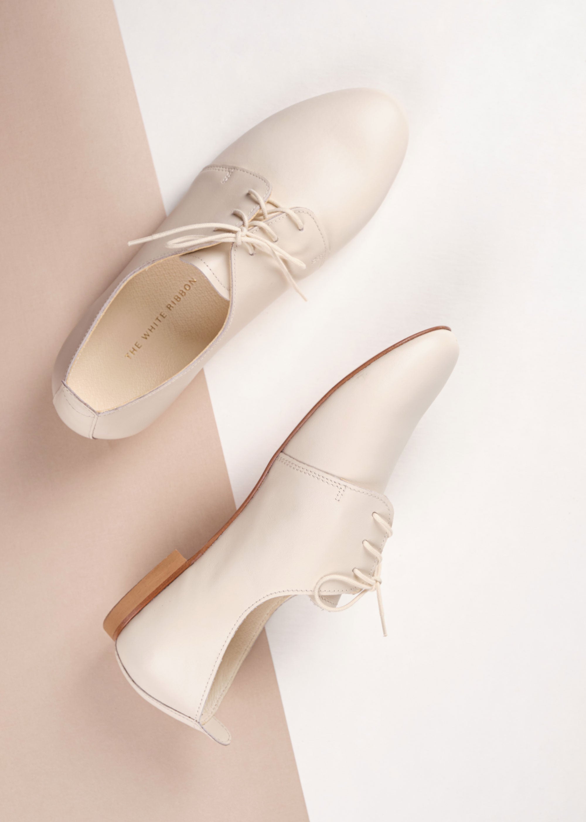 AVA Light Ivory Oxford Shoes for Men - Classic & Comfortable Dress Shoes for Business, Office & Formal Occasions