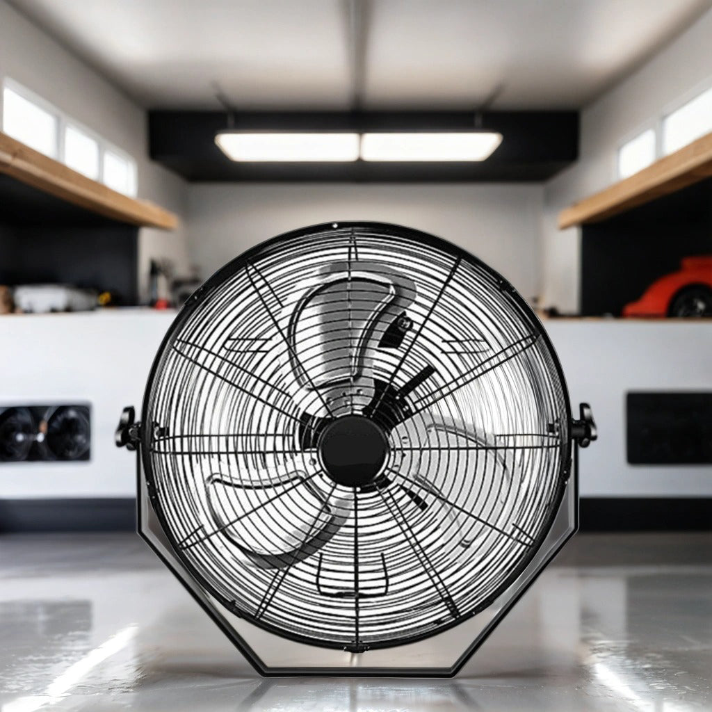 20 Inch Black High Velocity 3-Speed Wall Mount Air Circulator Fan - Metal Construction for Home, Office, Garage & Warehouse Cooling
