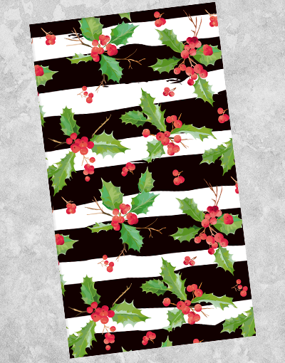 Holly & Stripes Guest Towel Napkins (40 Count) - Premium Cotton Cocktail Napkins for Parties, Weddings, and Home Decor - Perfect for Drinks, Appetizers, and Elegant Entertaining