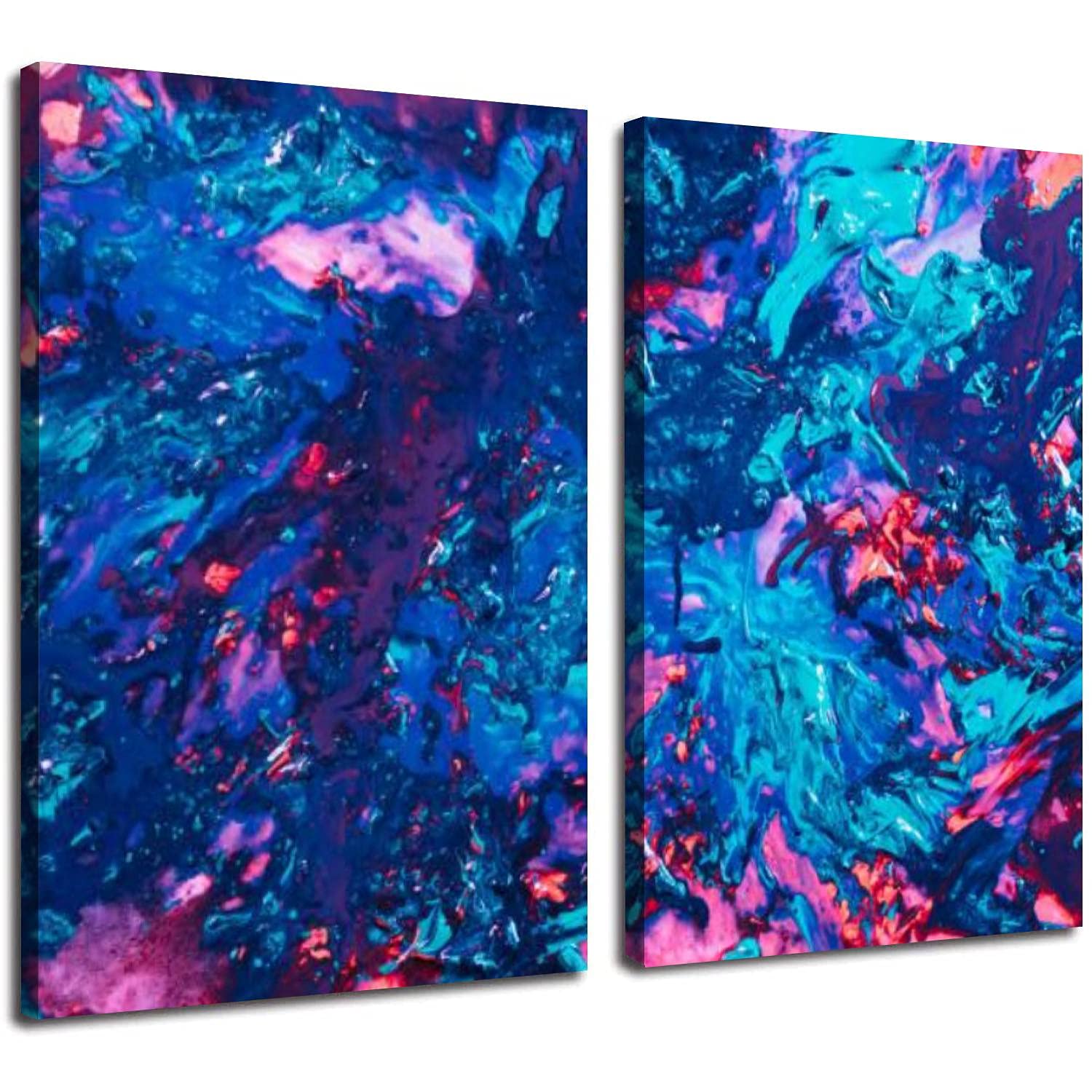POTAETWL 2 Panel Abstract Canvas Wall Art - Modern Colorful Acrylic Painting for Home & Office Decor (24x36 Inch) | Perfect for Living Room, Bedroom & Kitchen Wall Decor