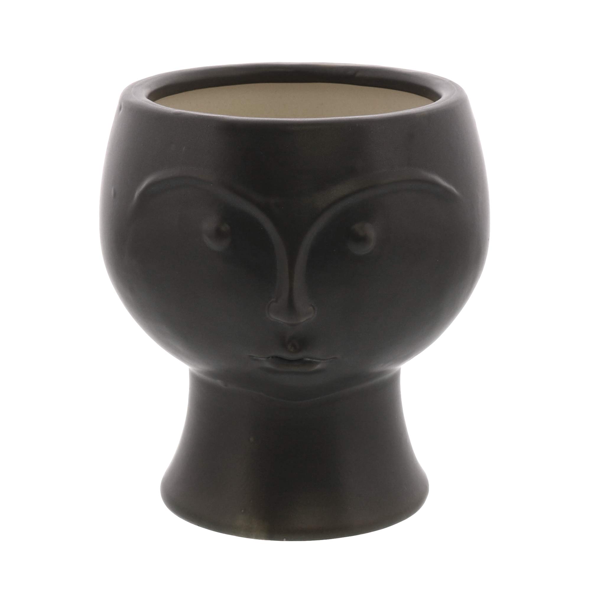 Rory Ceramic Face Vase - Matte Black | Modern Home Decor | Perfect for Living Room, Bedroom & Office Decor