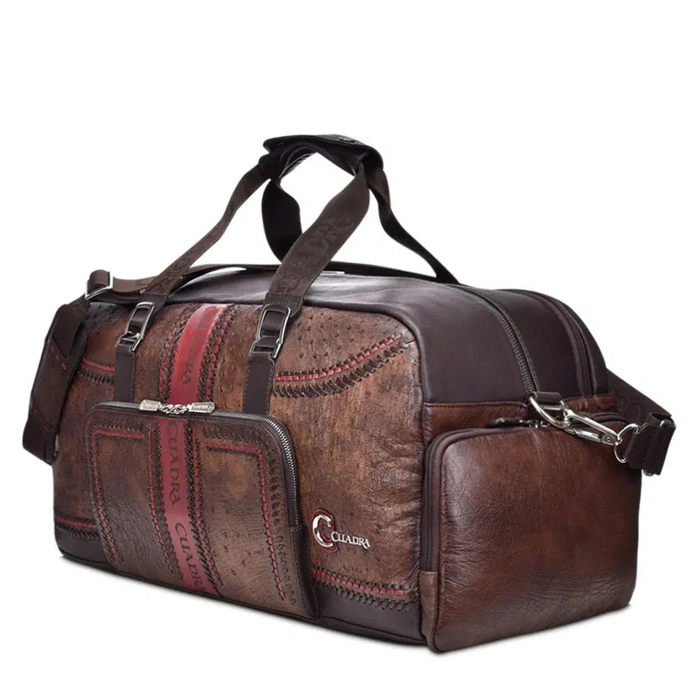 Stylish Maple & Ostrich Leather Crossbody Duffle Bag for Men & Women - Casual Fashion Handbag for Work, Travel & Everyday Use