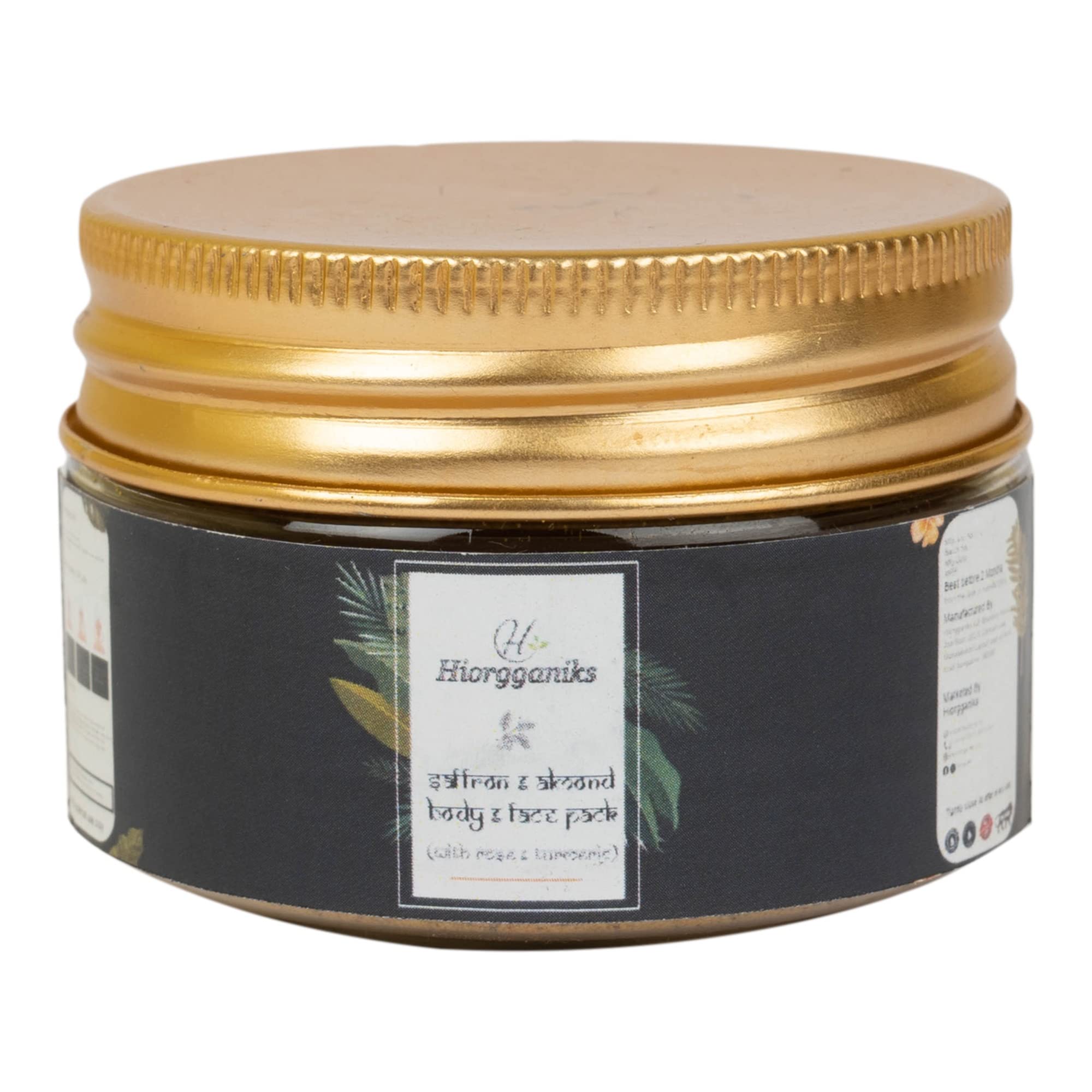 Organic Saffron, Rose, Almond & Turmeric Face & Body Pack - 50g | Natural Skin Brightening & Glow Treatment | Perfect for Spa Days & At-Home Skincare Rituals