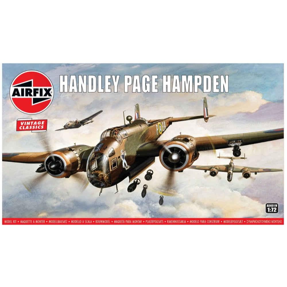 Airfix A04011V 1/72 Scale Handley Page Hampden Plastic Model Kit - WWII British Bomber Aircraft for Collectors & Hobbyists - Perfect for Display, Gifts & Historical Dioramas