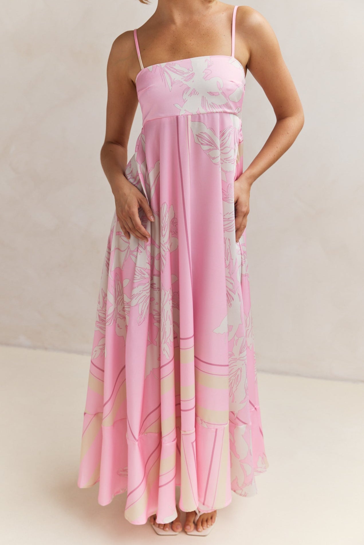 Atlas Maxi Dress for Women - Flowy Long Summer Dress in Pink, Boho Chic Style, Perfect for Beach Vacations & Casual Outings