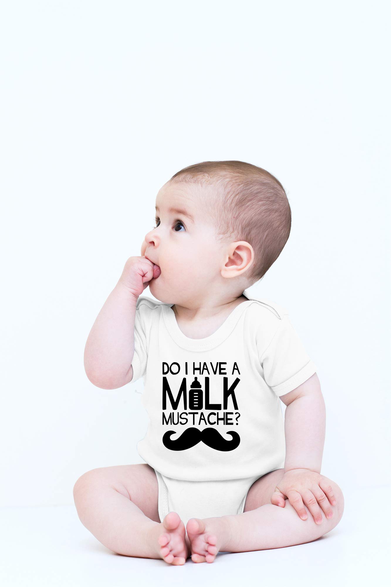 CBTwear Funny 'Do I Have a Milk Mustache?' Baby Bodysuit - Cute Newborn Onesies for Boys & Girls - Perfect for Photo Shoots, First Birthdays & Playtime