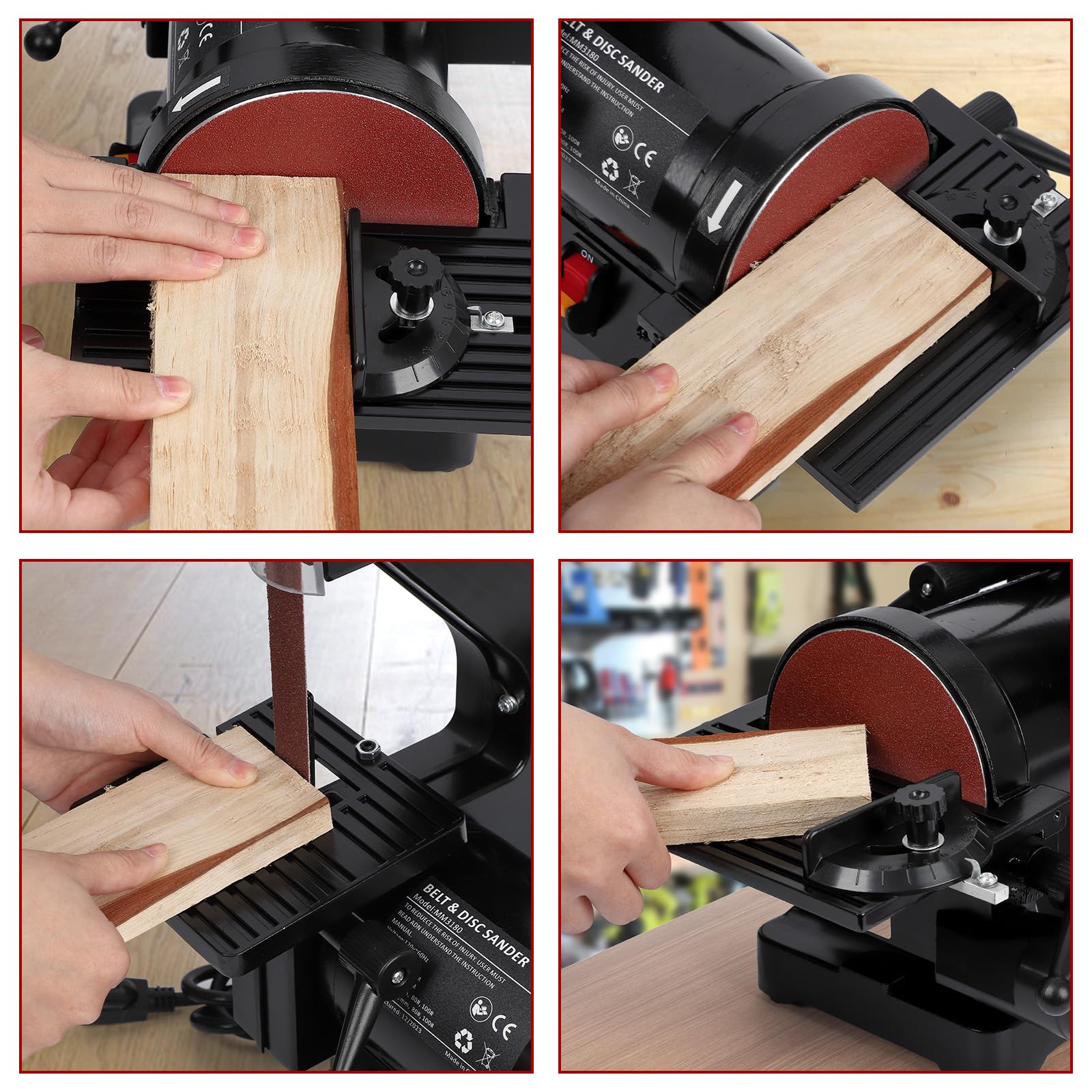 1 x 30 Inch Belt Sander with 5 Inch Disc Sander - 2.1A Powerful Bench Sander for Woodworking, Metal Polishing & DIY Projects (Includes 8 x 80 Grit & 4 x 100 Grit Sandpaper) - Perfect for Home Workshops, Furniture Making & Crafting