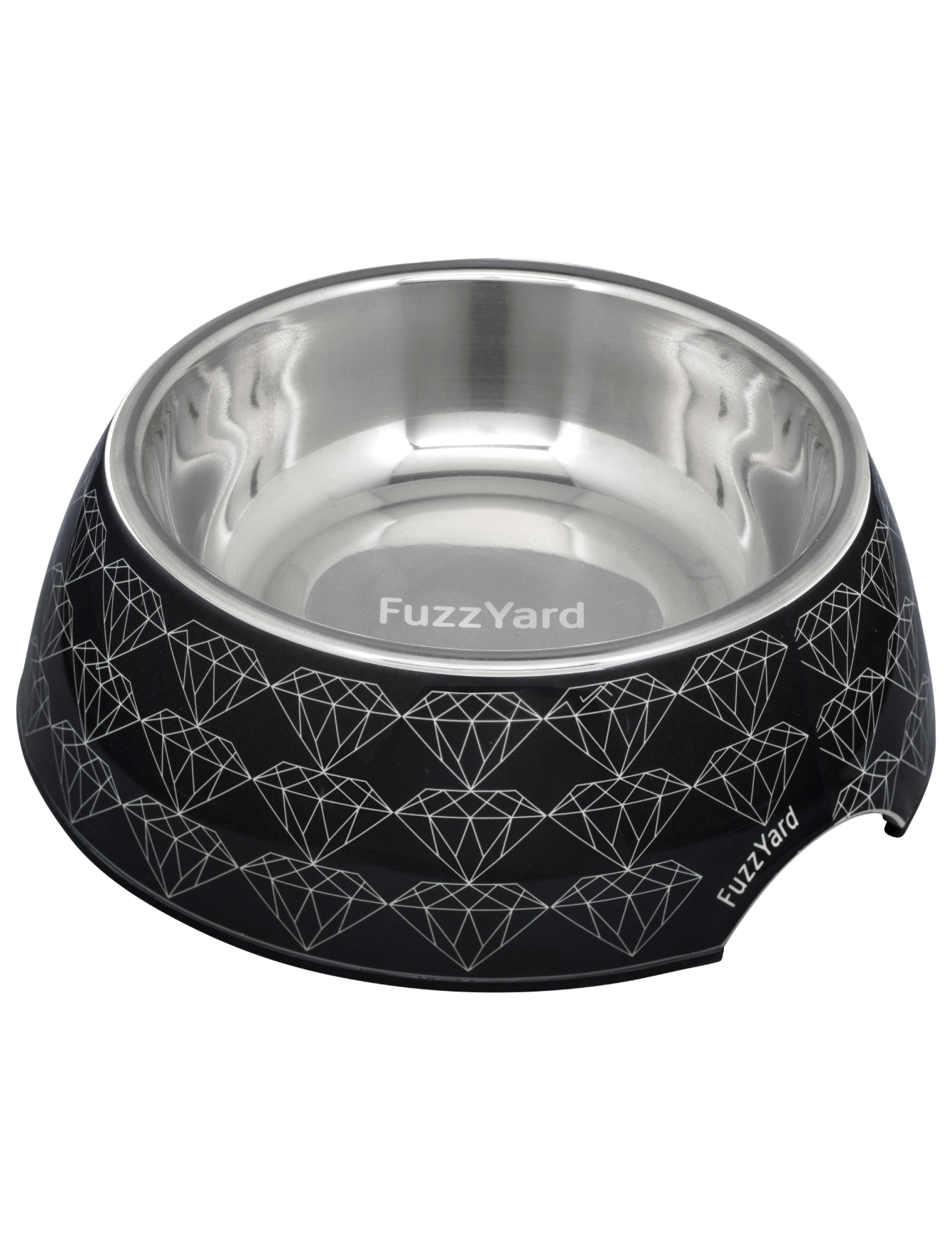 Fuzzyard Easy Feeder Slow Eating Pet Bowl for Dogs & Cats - Non-Slip Black Diamond Design (Small, Medium, Large) - Perfect for Fast Eaters & Messy Pets at Home or Travel