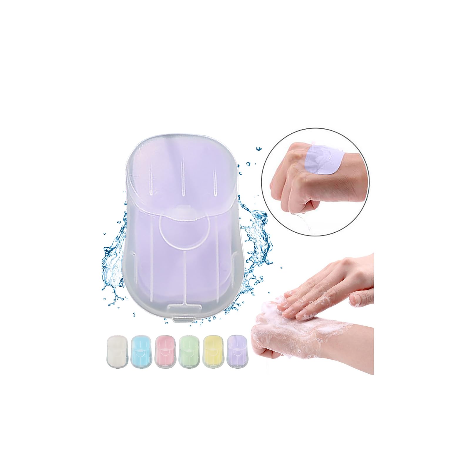 Portable Antibacterial Foaming Soap Tablets - Mini Disposable Hand Sanitizer for Travel, Camping & Home Use | 50Pcs Compact Paper Soap for Washing Hands On-The-Go | Ideal for Outdoor, Office & Emergency Kits