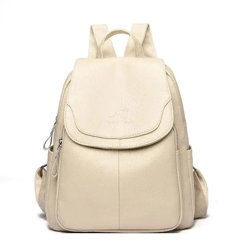 Vintage Soft Leather Women's Backpack - Stylish & Durable Travel Bag for Work, College & Everyday Use