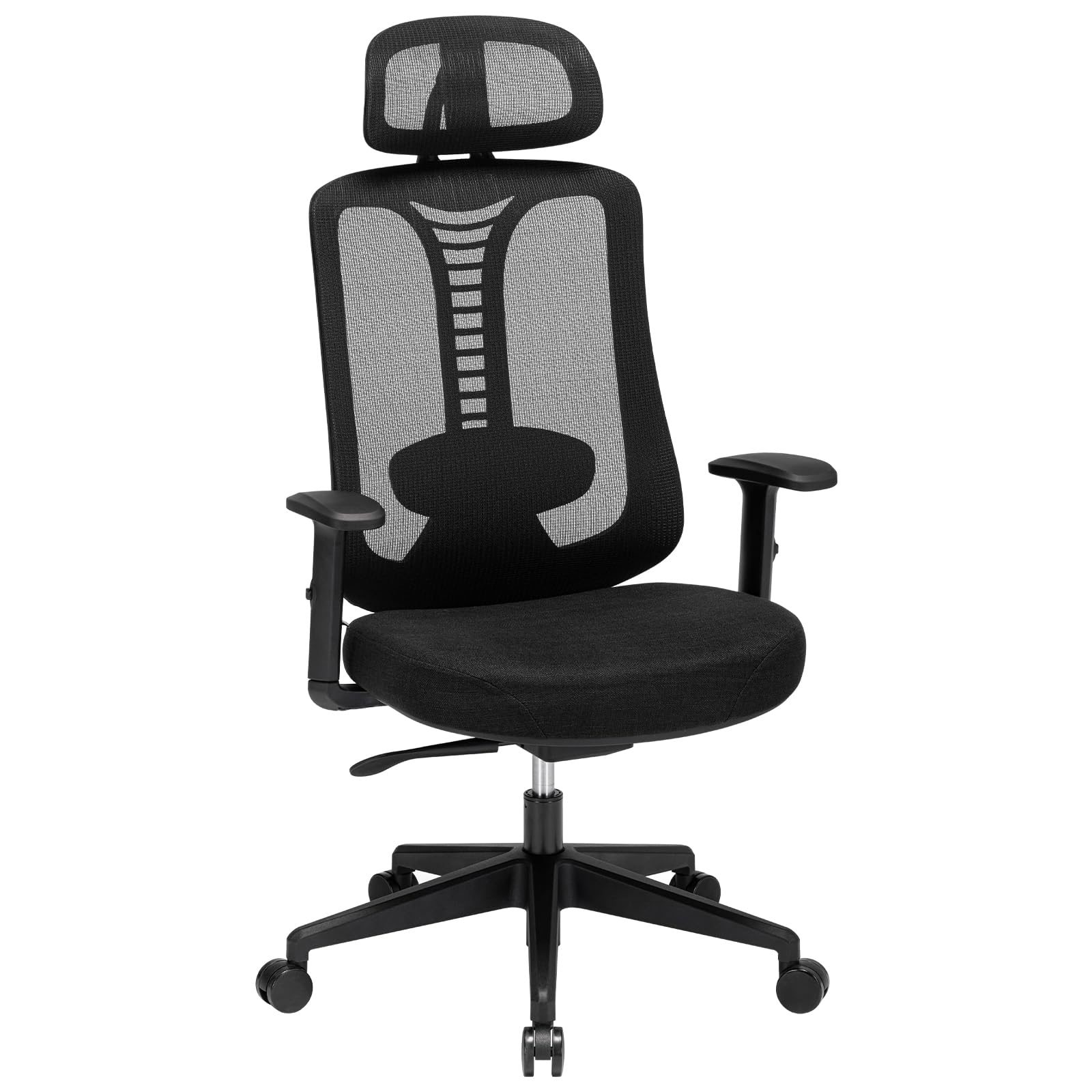 Magic Life Ergonomic Office Chair with 90° Flip-Up Arms, Adjustable Lumbar Support & 360° Swivel - Height Adjustable Computer Desk Chair for Home & Office (130 x 50 cm) - Perfect for Long Work Hours, Gaming & Remote Work
