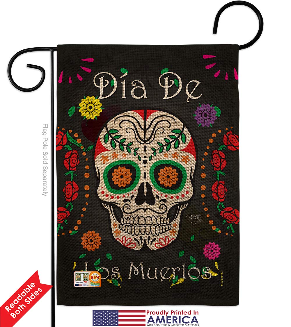 Day of the Dead Garden Flag Set - Double-Sided Mexican Party Decor for Fall & Yard